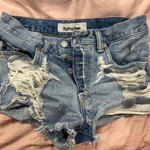 Limited Edition Rolling Stones and Levi Low Waisted Shorts